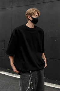 夏季美式高街宽松简约设计款短袖T恤潮XZ808B-WH060-P48图片