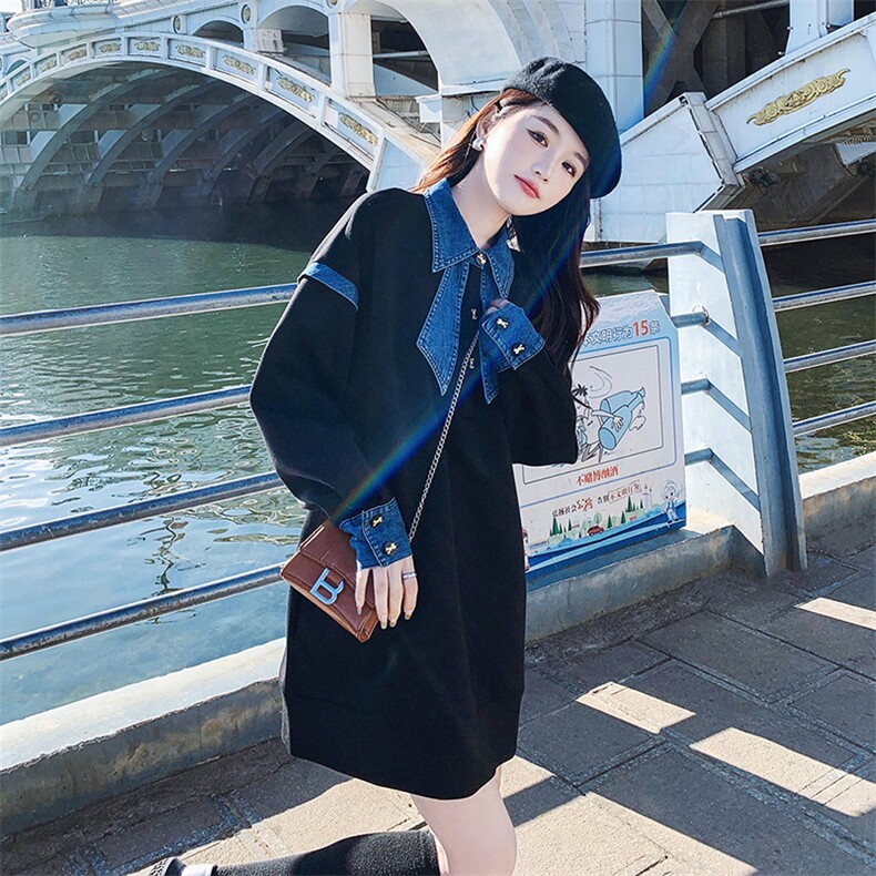 26春大货假两件拼接卫衣裙2D001-6151-P125-K178,女装卫衣/绒衫,2D001