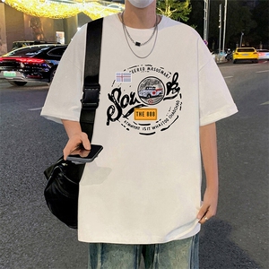 T806宽松短袖T恤男夏季2025新款半袖港风chic潮牌男生体恤衫图片