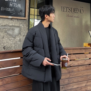 YR099-P235 【有报告】90白鸭绒羽绒服短款v领男士大码面包服图片
