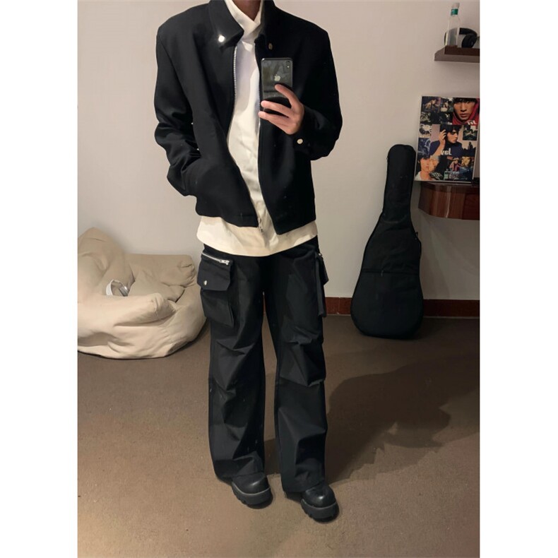 网络图现货黑色短款西装外套男高级感痞帅行政夹克R4Y16-P75,男装夹克,星座1005-6