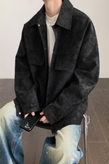 PY2613/P95春装新款现货皮衣男雾面皮夹克宽松大码外套，男装夹克，电商A141
