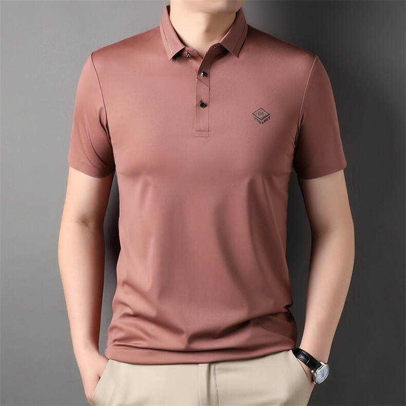 保罗t恤男半袖衬衫领Polo衫男中年短袖2023新款夏季翻领衣服体恤,男装T恤,电商B212（原钱塘6029）