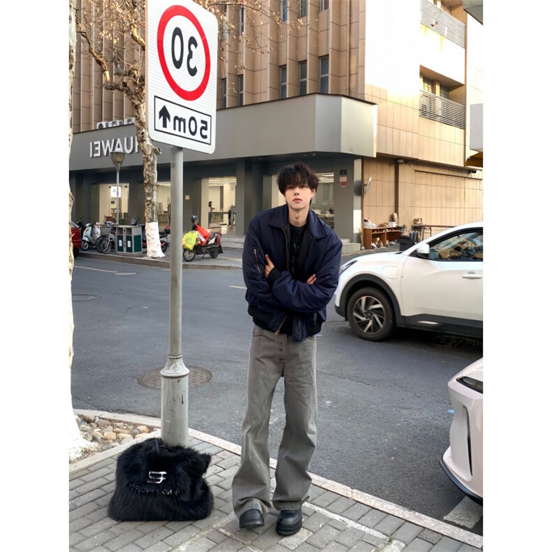 【有货】cleanfit藏青短款外套男美式高街飞行员夹克P15CC-特P55,男装夹克,星座1007（原301D）
