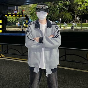 抖音得物高品质 美式高街重磅结构设计拼接织带立领卫衣外套 CM42图片