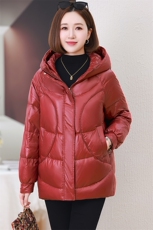 加厚保暖连帽羽绒棉服女2024冬新款中年妈妈宽松百搭洋气棉袄外套，女装羽绒服，婷思杰（原婷想服饰）