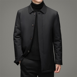 羽绒服中年男常规款冬季商务休闲翻领外套新款DFLDY16001-P245图片