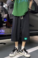 QK72264-P25冰丝七分裤男大码速干短裤男五分裤港风，男装休闲裤，电商A040