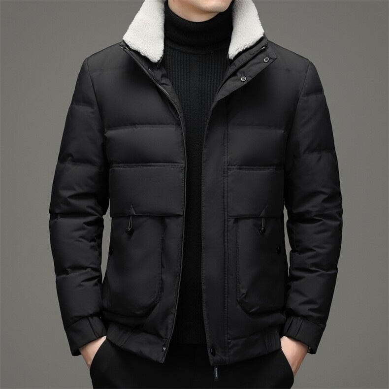 羽绒服男脱卸毛领冬季中年男休闲翻领休闲冬装外套ZL021333-P220,男装羽绒服,电商B212（原钱塘6029）