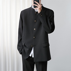 风春款男女立领单排扣西服新中式中山装大码S-5XLJK0071P60，男装西服，星座1013-1