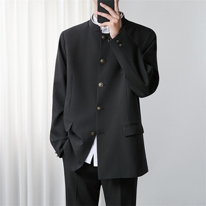 风春款男女立领单排扣西服新中式中山装大码S-5XL JK0071 P60图片