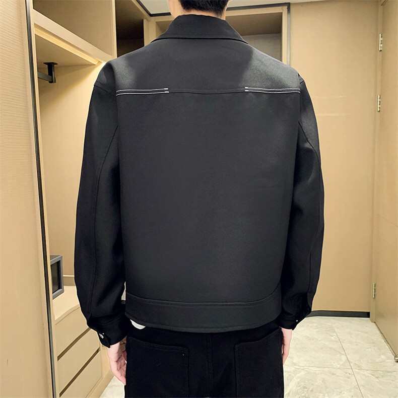 秋季2023轻熟抖音小伙明线纯色休闲夹克店主风A236-JK5030-P130,男装夹克,电商A236