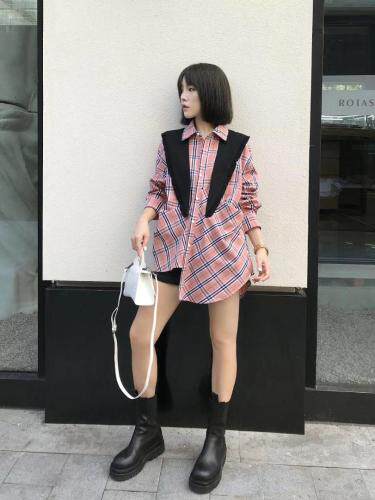 春季衬衣，女装，玉米青豆