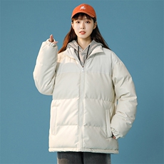 新款PU皮棉衣中性外套宽松冬装加厚港风学生帅气面包服M6689-P100，男装棉衣，星座815-2