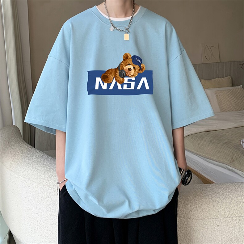 NASA230g重磅纯棉短袖t恤男大码半袖半截袖 DX17247-P20图片