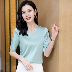 重磅真丝衬衫女2025夏新款半袖小衫气质桑蚕丝高端大牌小个子上衣，女装衬衫，阿舍尔精品