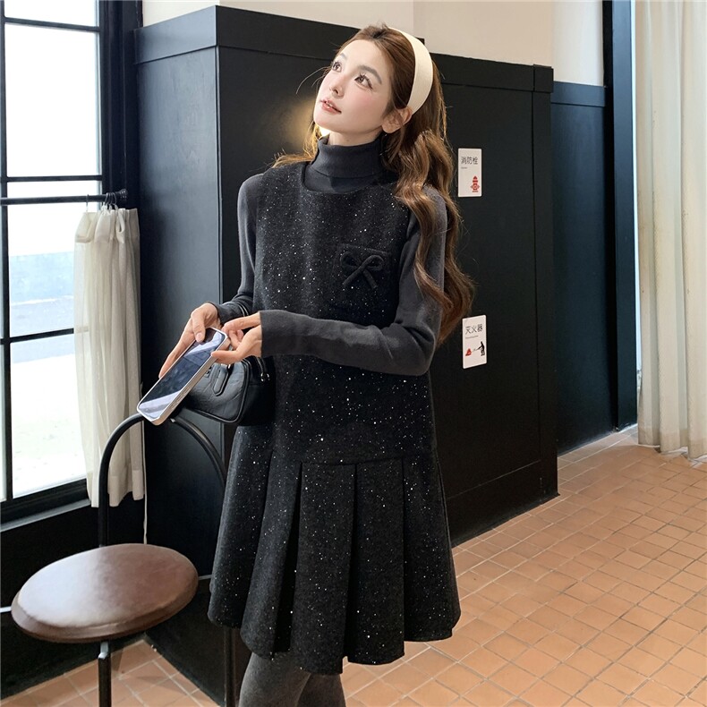 新款26早春韩系毛呢背心裙打底套装6206-P175-K258,女装套装/套裙,2C057