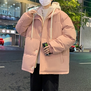 冬季青少年连帽假两件外套加绒加厚休闲简约棉衣棉服5303-P85图片