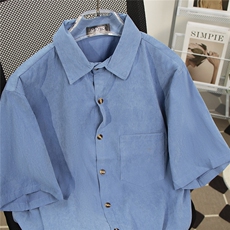 抖音高品量棉质中袖休闲宽松衬衣C300p30，男装衬衫，星座1013