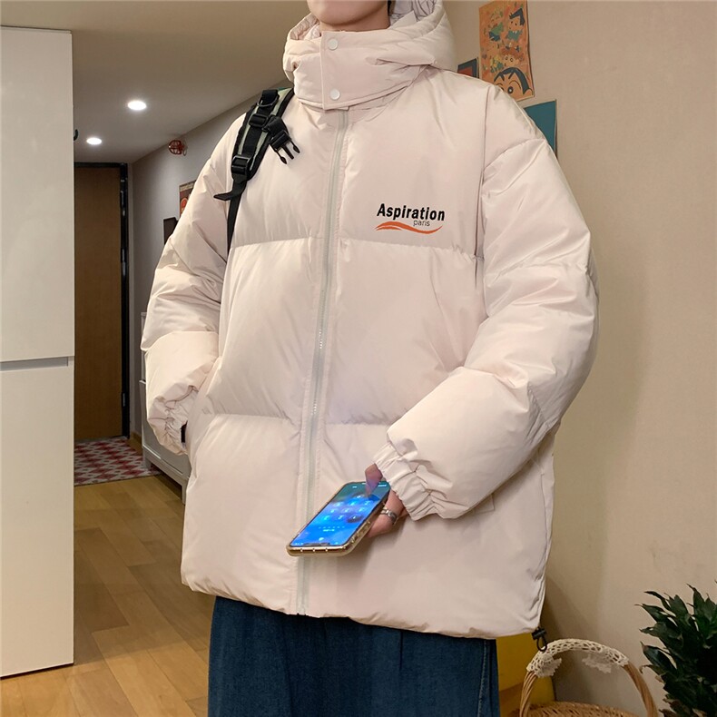 港风民宿个性字母印花休闲百搭连帽棉服A247-MY227特批95控158图片