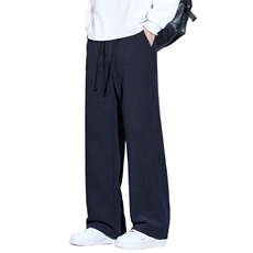 美式宽松直筒休闲裤男生秋冬百搭垂感卫裤阔腿高街裤子Z2602-P40，男装休闲裤，星座509