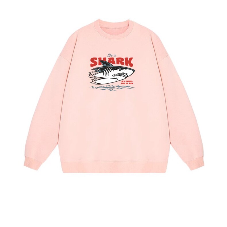 2025年秋季套头套头长袖时尚百搭通勤简约休闲鲨鱼头，女装卫衣/绒衫，花可