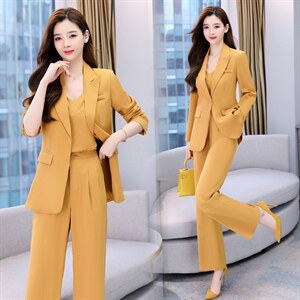 2023春秋季新款女装时尚休闲气质高级感西装阔腿裤百搭两件套图片
