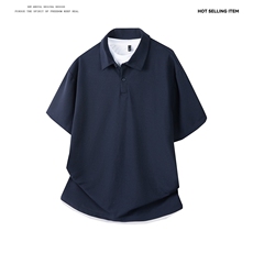 PL9006-P35-控58-假两件现货POLO衫男短袖T恤纯色翻领透气网眼，男装T恤，星座116