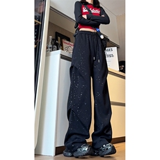 满天星美式高街阔腿卫裤垂坠感高级感工装裤504-K853-P45，男装休闲裤，星座504