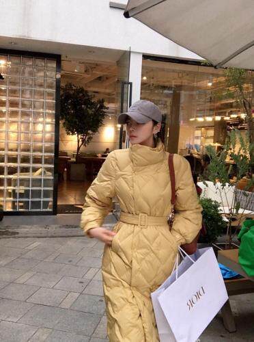 气质款长款系腰带羽绒服.SML，女装羽绒服，尚映