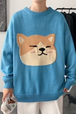 2023秋冬新款小猫图案港风男士毛衣中性针织衫毛线M301P75，男装针织衫/毛衣，电商B220