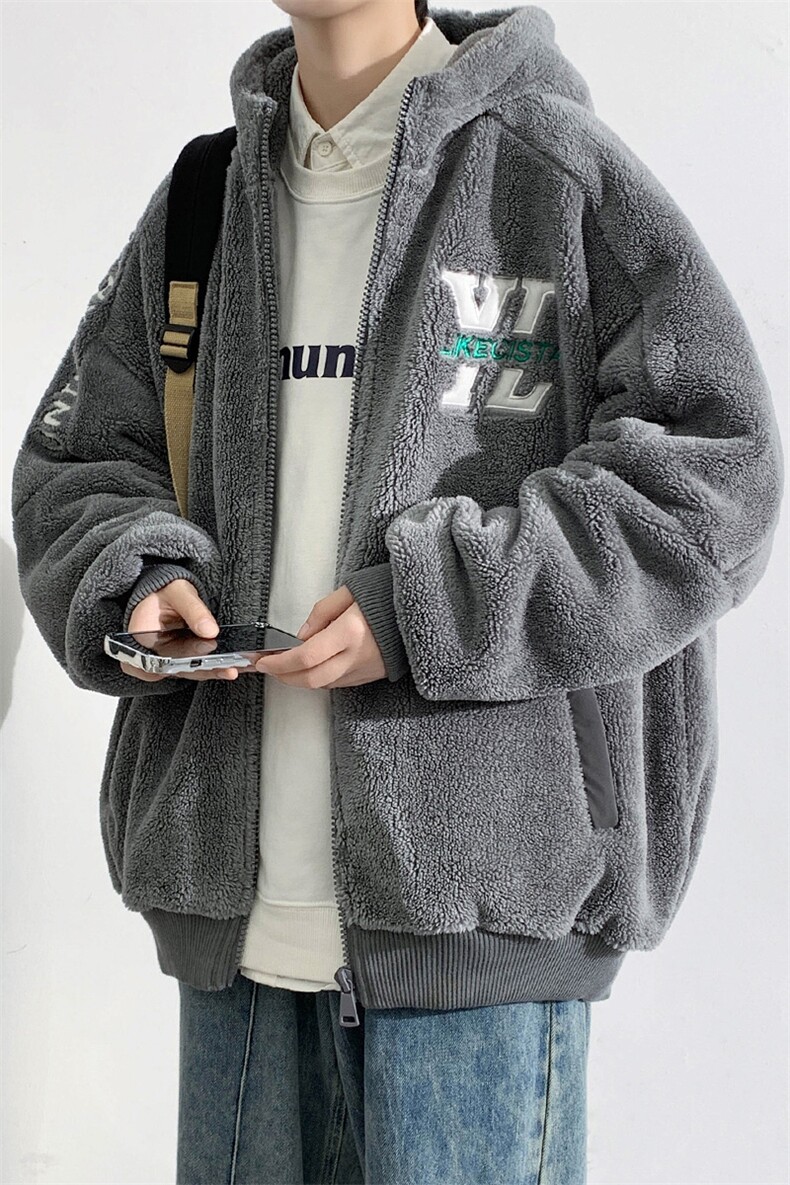 2023冬上新加绒加厚刺绣棉衣羊羔绒连帽外套男女990-P110控价158,男装棉衣,电商A441-1