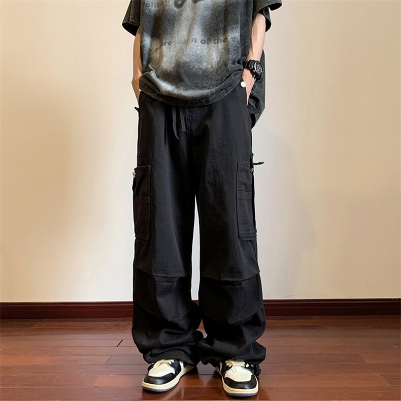 日系潮牌宽松直筒休闲裤男春秋vintage美式复古阔腿裤K6383-P60,男装休闲裤,星座512-4