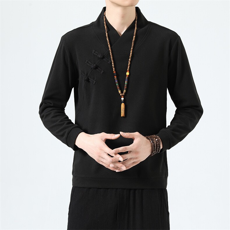 2026新款秋冬风长袖卫衣汉服盘扣中式保暖打底衫2378-P60,男装T恤,星座1105-3