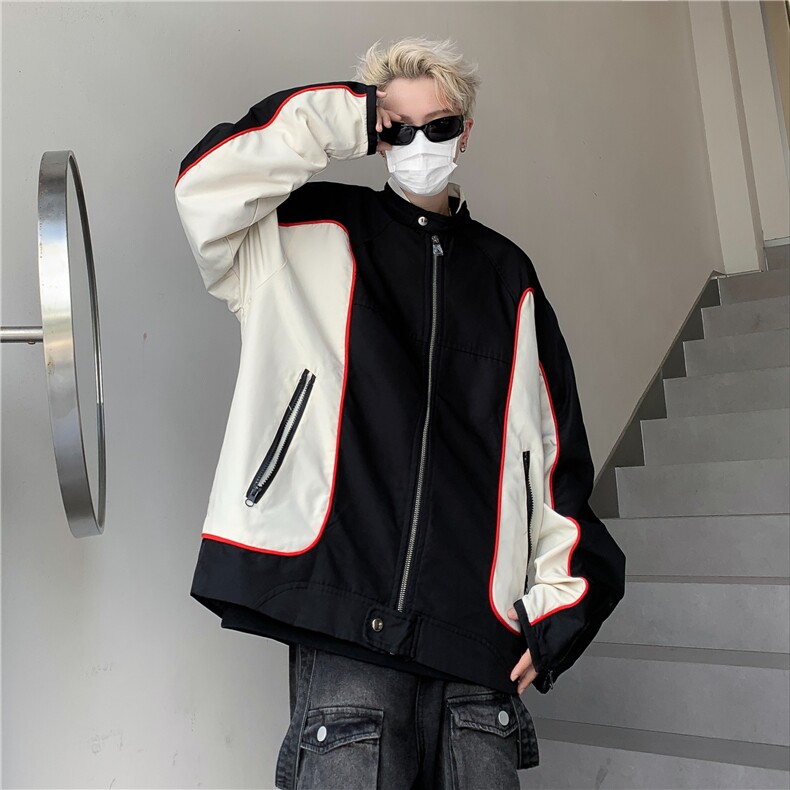 春季高街复古机服宽松立领美式潮流情侣百搭休闲夹克JK9033-p70,男装夹克,星座1008-2