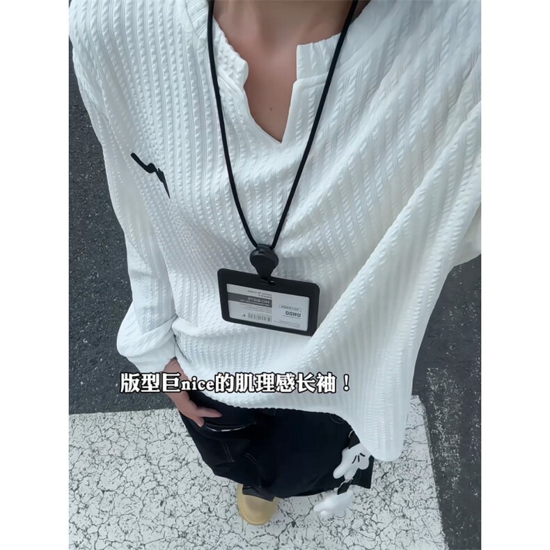 XZ809A/VVV12/P35/控48美式V领肌理感硅胶印花百搭长T恤卫衣,男装T恤,星座809A(原222-1)