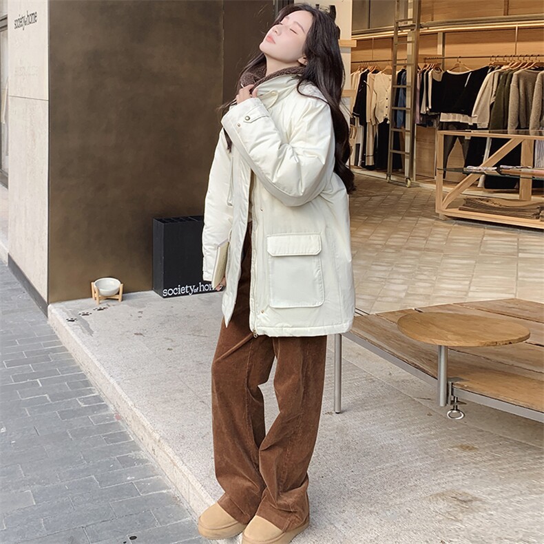 现货 白色羽绒服中长款 2C212-G07-P295-K398图片