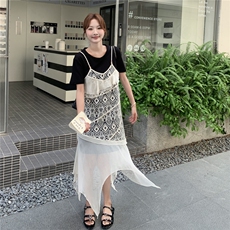 现货蕾丝吊带连衣裙2C105-0522-P145-K218，女装连衣裙，2C105