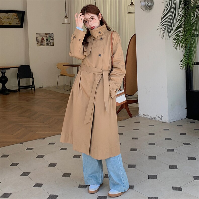 【春装现货】韩系立领休闲中长款风衣外套2C260-Q009-P155-K228图片