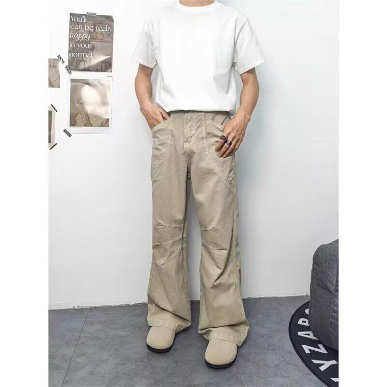 美式街头设计感工装裤男女复古直筒vintage阔腿休闲裤WLA2155-P55,男装工装外套,星座1008