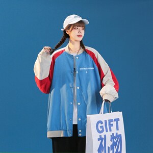 中性风 2023秋季新款潮牌图案字母印花情侣棒球服G412 p65控88图片