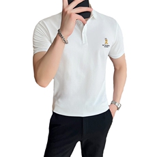 2024夏季新款英伦风高品质修身刺绣POLO衫冰丝短袖T恤男D239-p48，男装T恤，电商D303
