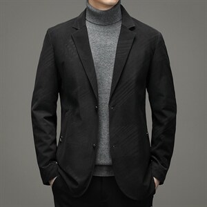 2023新款冬季男款休闲羽绒西服中年男加厚纯色外套XXH9628-P220，男装羽绒服，电商B212（原钱塘6029）