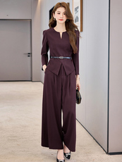 喜婆婆婚宴装2025新款春季年轻洋气质结婚妈妈礼服时尚阔腿裤套装，女装套装/套裙，时尚俏佳人