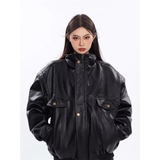 【升级款】高级感机车皮衣夹克男女外套PU皮飞行服Y10166-P85网图，男装夹克，电商B245