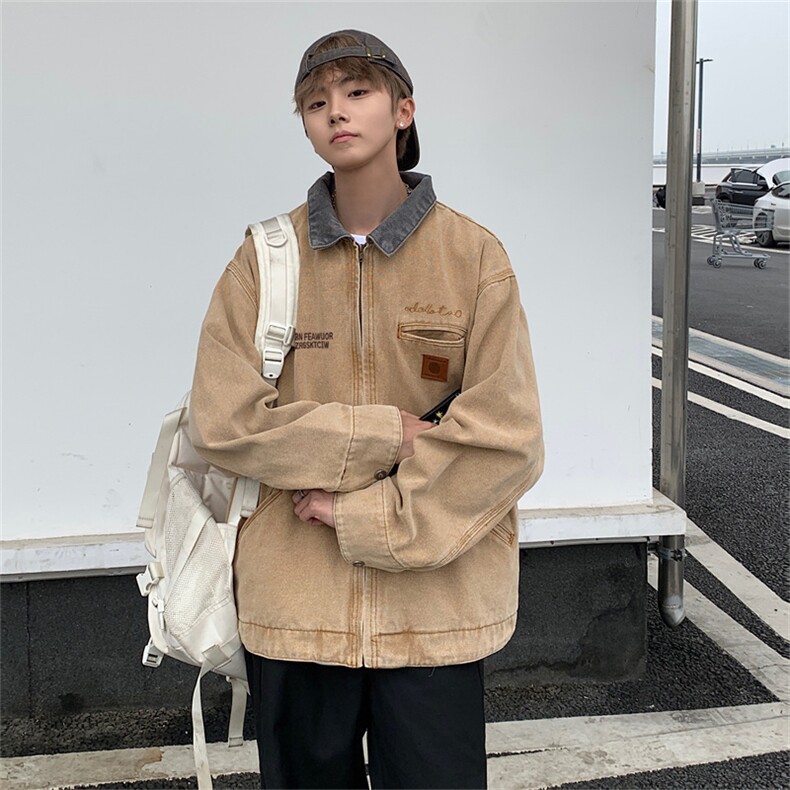 F370P80男生秋装新中式潮牛仔外套男复古宽松水洗做,男装工装外套,星座512-6