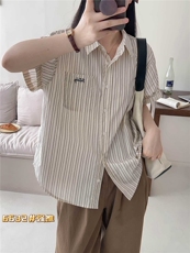 2025年夏季衬衫短袖polo领简约百搭女，女装T恤，洛丽兰可