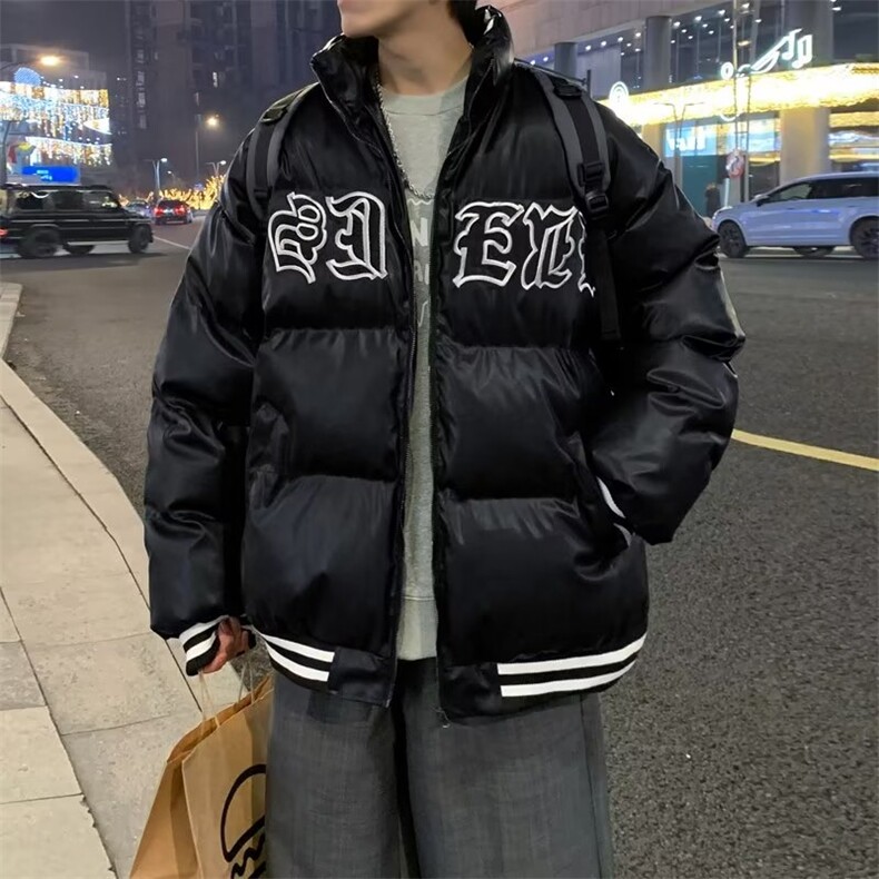 男冬季棉袄外套韩版潮流面包服PU皮刺绣棉衣QG35P90,男装棉衣,星座1116-2