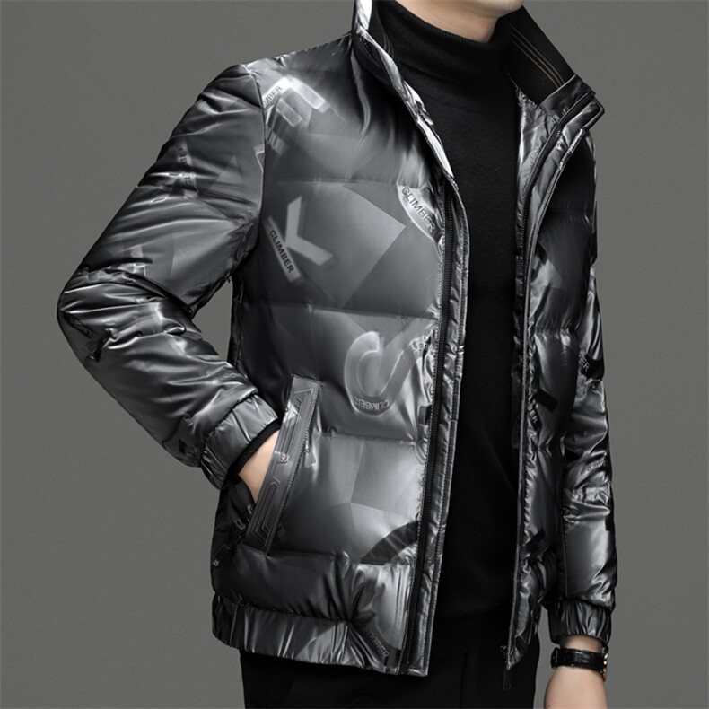2024冬季新款羽绒服男士立领保暖外套中年男装加厚短款宽松爸爸装,男装羽绒服,钱塘6003（原4033）