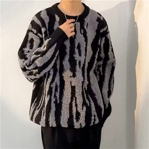 韩繫上衣男加厚高级感百搭毛衣秋冬潮街头撞色粗针织衫MY565 P53图片